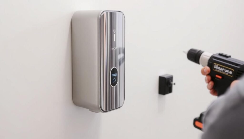 hands-free soap dispenser installation